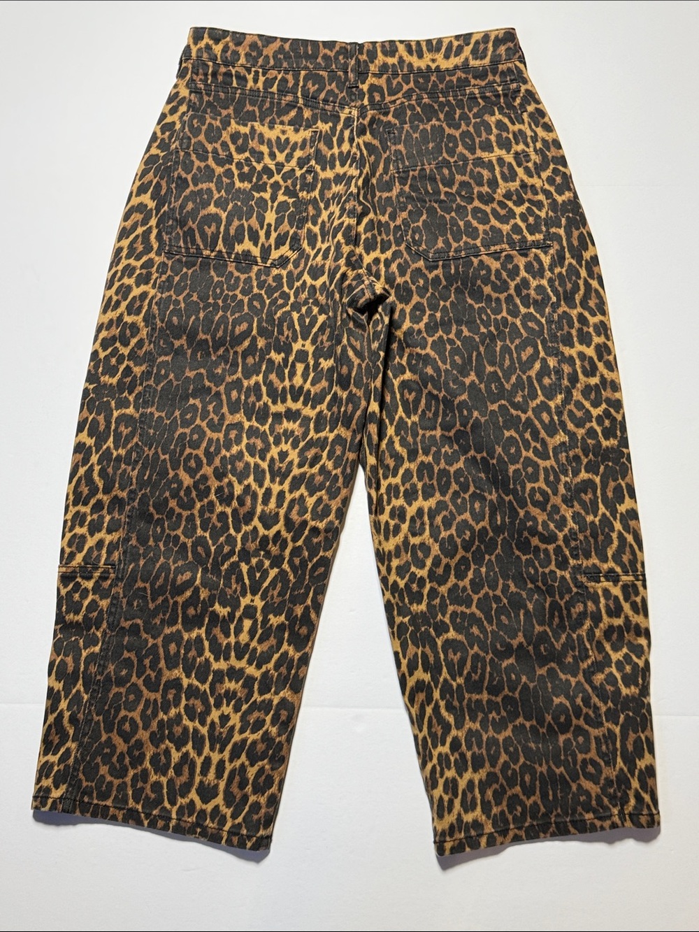 PILCRO Leopard‎ Print Barrel Wide Leg Jeans - Pants High Waist Animal Print 29 - Picture 10 of 11